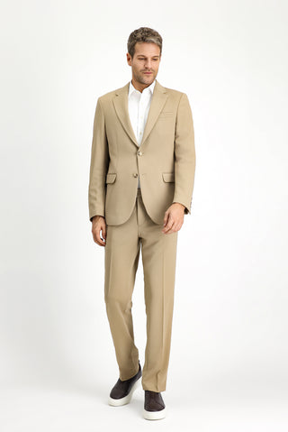  Açık Bej Slim Fit Dar Kesim Klasik Takım Elbise