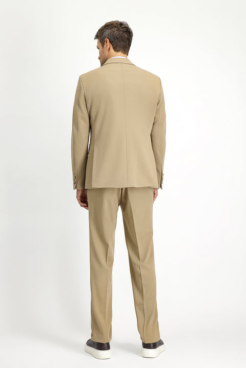 Açık Bej 7 Drop Slim Fit Dar Kesim Mevsimlik Takım Elbise