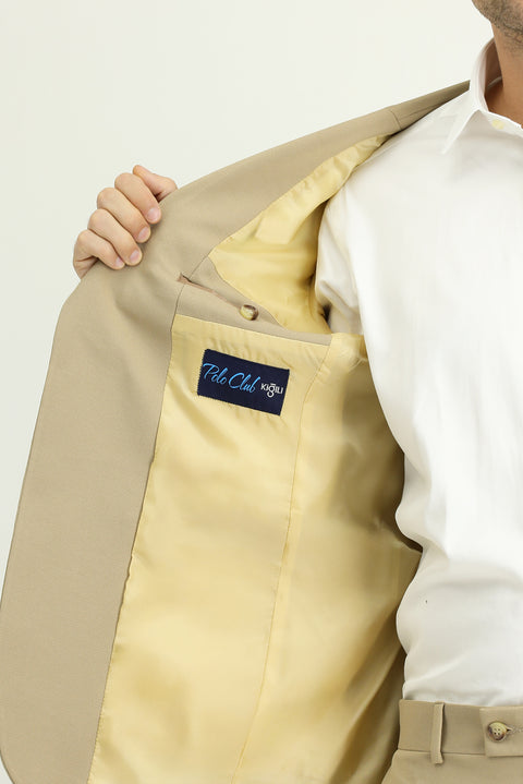 Light Beige 6 Drop Regular Fit Standard Cut Seasonal Suit