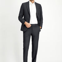 Koyu Antrasit Slim Fit Dar Kesim Klasik Takım Elbise