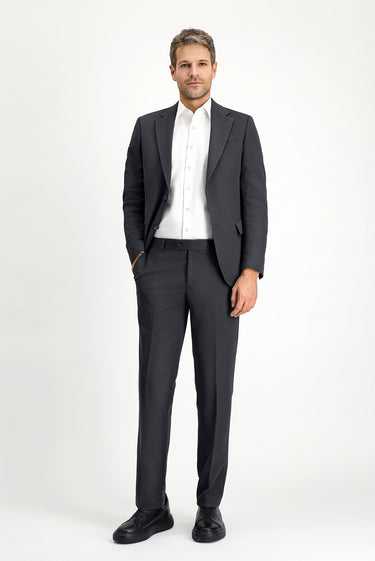 Koyu Antrasit Slim Fit Dar Kesim Klasik Takım Elbise