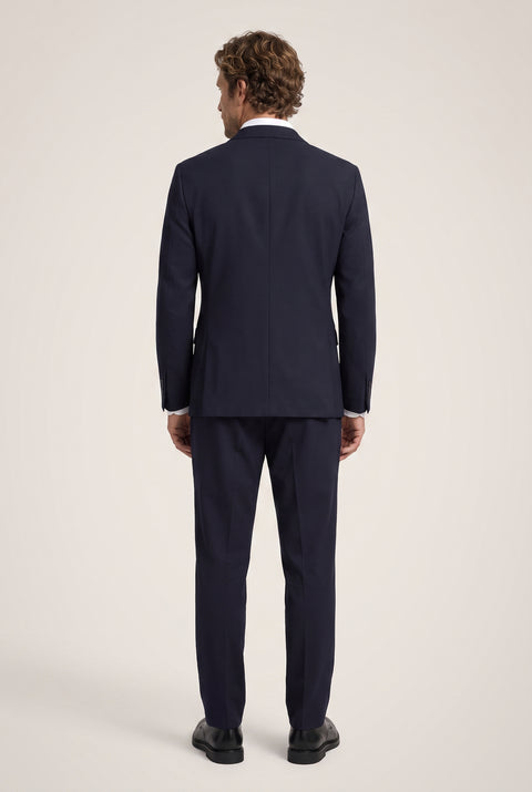 Koyu Lacivert 7 Drop Super Slim Fit Ekstra Dar Kesim Mevsimlik Beli Lastikli İpli Takım Elbise