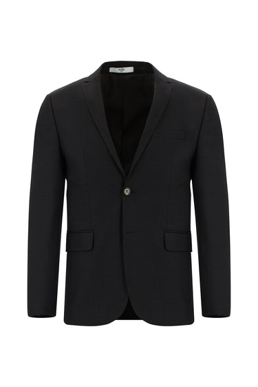 Orta Füme Super Slim Fit Ekstra Dar Kesim Klasik Desenli Takım Elbise