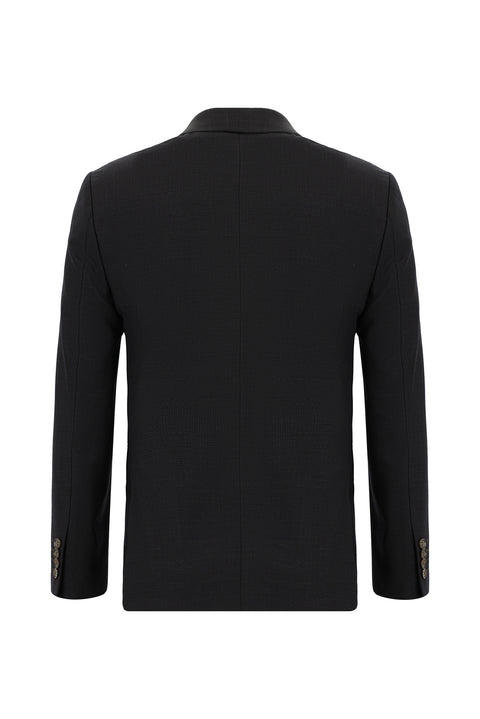 Orta Füme 7 Drop Super Slim Fit Eksra Dar Kesim Desenli Takım Elbise