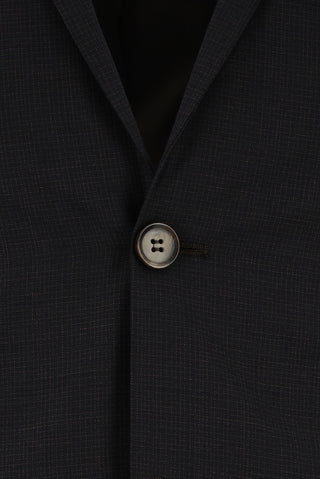  Orta Füme Super Slim Fit Ekstra Dar Kesim Klasik Desenli Takım Elbise