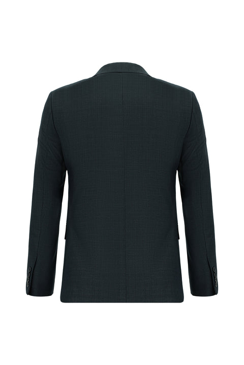 Koyu Yeşil 7 Drop Super Slim Fit Eksra Dar Kesim Desenli Takım Elbise