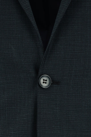  Koyu Yeşil Super Slim Fit Ekstra Dar Kesim Klasik Desenli Takım Elbise