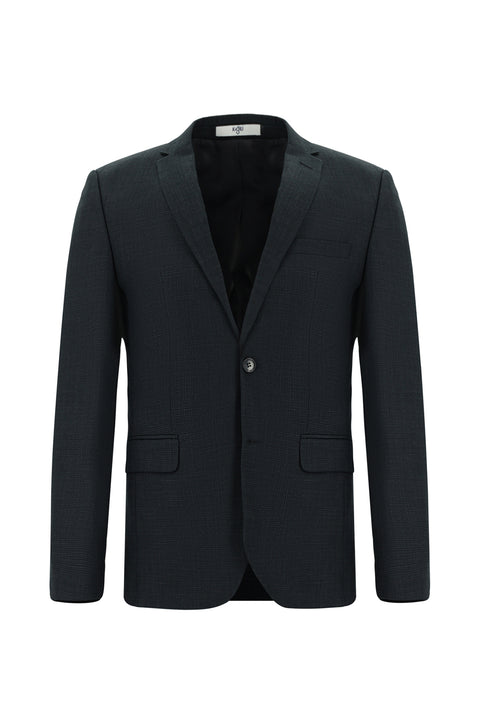 Koyu Antrasit 7 Drop Super Slim Fit Eksra Dar Kesim Desenli Takım Elbise