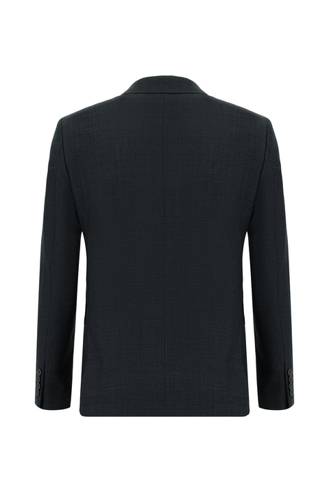 Koyu Antrasit 7 Drop Super Slim Fit Eksra Dar Kesim Desenli Takım Elbise