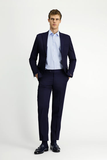  Koyu Lacivert Slim Fit Dar Kesim Klasik Takım Elbise