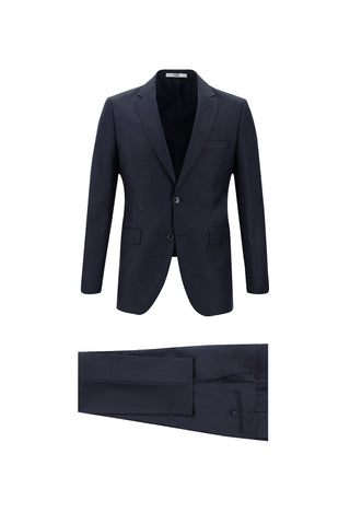  Koyu Lacivert Slim Fit Dar Kesim Klasik Takım Elbise