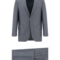 Koyu Füme Relaxed Fit Rahat Kesim Klasik Desenli Takım Elbise