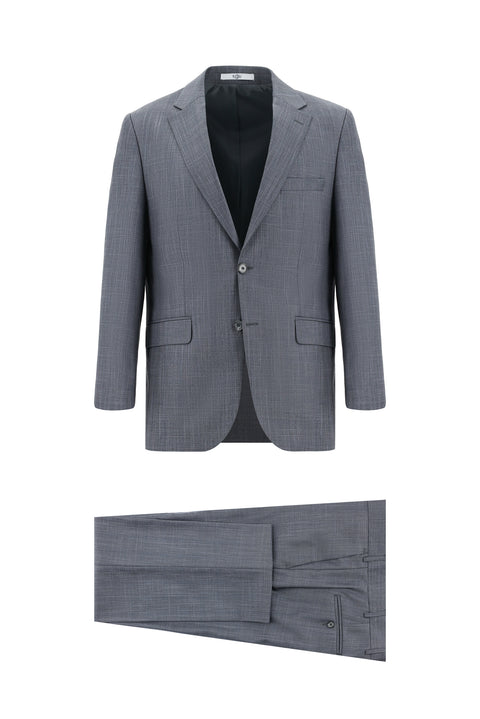 Koyu Füme 4 Drop Relaxed Fit Rahat Kesim Desenli Takım Elbise