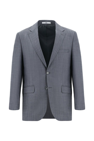  Koyu Füme 4 Drop Relaxed Fit Rahat Kesim Desenli Takım Elbise