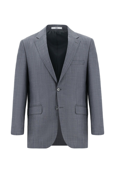 Koyu Füme 4 Drop Relaxed Fit Rahat Kesim Desenli Takım Elbise