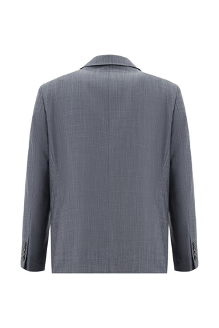  Koyu Füme 4 Drop Relaxed Fit Rahat Kesim Desenli Takım Elbise