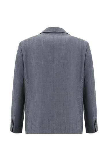  Koyu Füme Relaxed Fit Rahat Kesim Klasik Desenli Takım Elbise