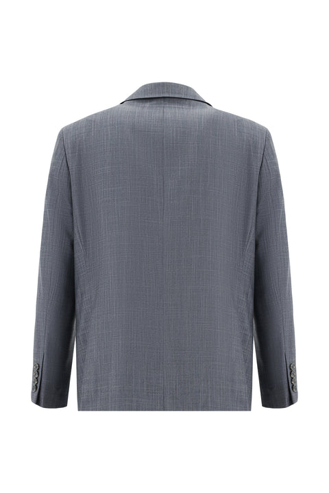 Koyu Füme 4 Drop Relaxed Fit Rahat Kesim Desenli Takım Elbise