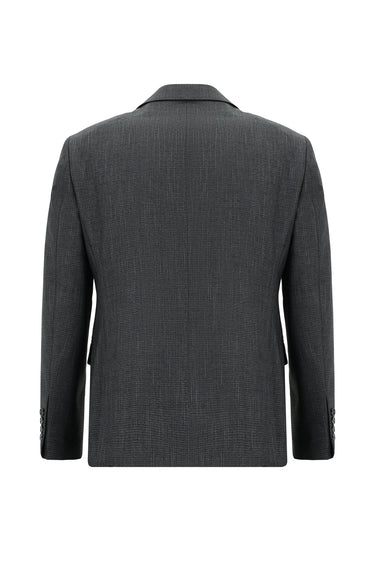 Orta Antrasit Slim Fit Dar Kesim Klasik Takım Elbise