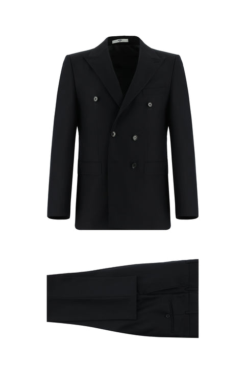 Siyah 6 Drop Regular Fit Standart Kesim Kruvaze Takım Elbise