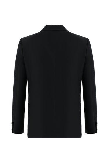 Siyah Regular Fit Kruvaze Takım Elbise