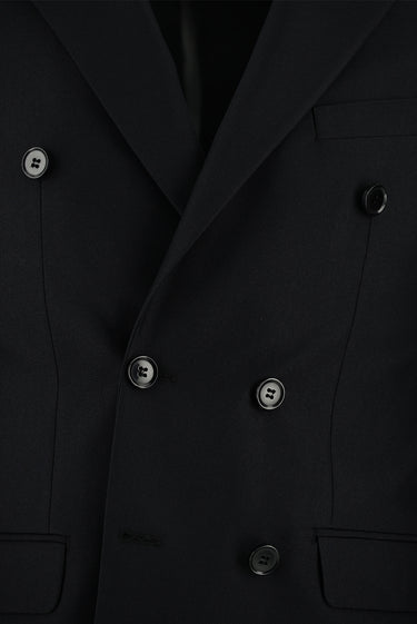 Siyah Regular Fit Kruvaze Takım Elbise