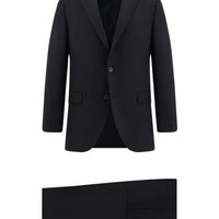 Siyah Regular Fit Klasik Desenli Takım Elbise