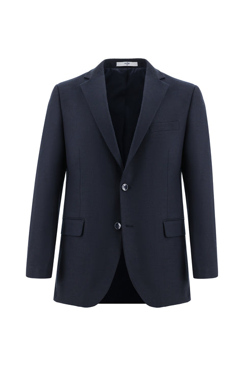 Koyu Lacivert 6 Drop Regular Fit Standart Kesim Desenli Takım Elbise