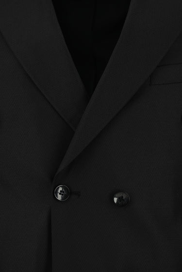 Siyah Regular Fit Desenli Kruvaze Takım Elbise