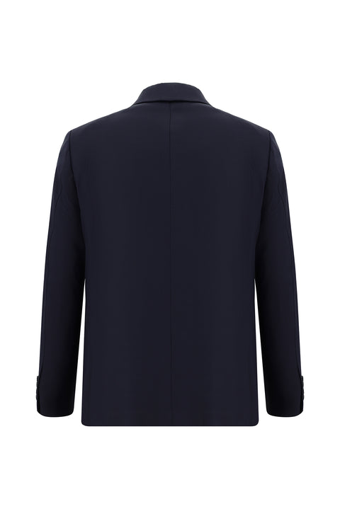 Koyu Lacivert 6 Drop Regular Fit Standart Kesim Desenli Kruvaze Takım Elbise