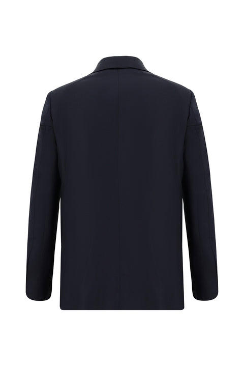 Siyah Lacivert 6 Drop Regular Fit Standart Kesim Desenli Kruvaze Takım Elbise