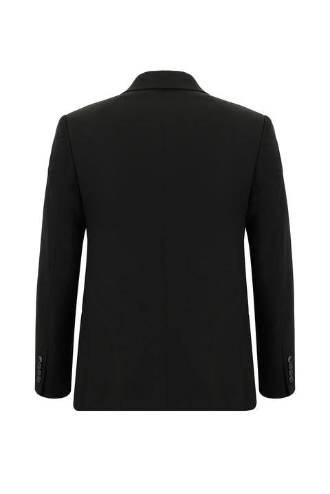 Siyah 7 Drop Super Slim Fit Eksra Dar Kesim Desenli Kruvaze Takım Elbise