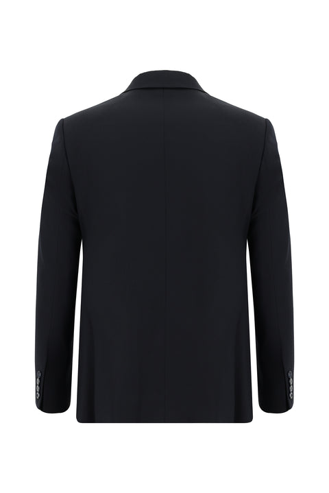 Koyu Lacivert 7 Drop Super Slim Fit Eksra Dar Kesim Desenli Kruvaze Takım Elbise