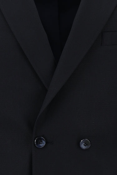 Koyu Lacivert Super Slim Fit Ekstra Dar Kesim Desenli Kruvaze Takım Elbise