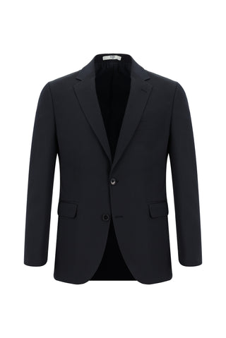  Koyu Lacivert Slim Fit Dar Kesim Desenli Klasik Takım Elbise