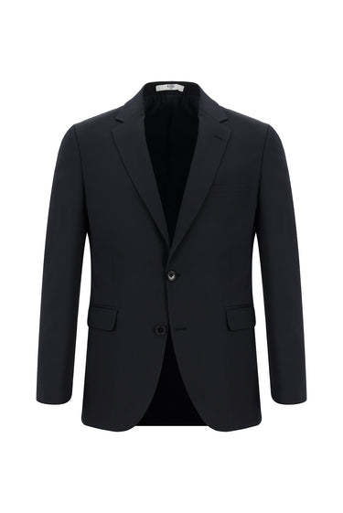  Koyu Lacivert Slim Fit Dar Kesim Desenli Klasik Takım Elbise