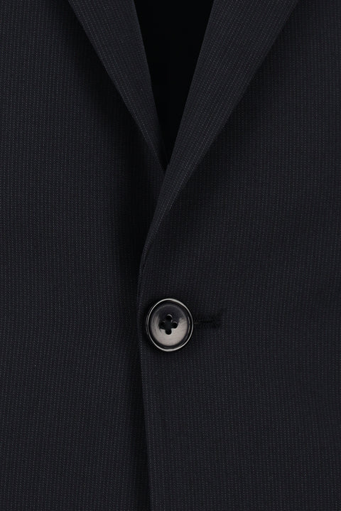 Koyu Lacivert 7 Drop Slim Fit Dar Kesim Desenli Takım Elbise