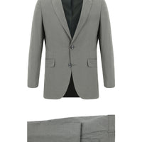 Medium Gray 6 Drop Regular Fit Standard Cut Patterned Suit