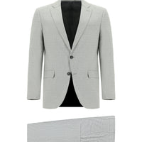 Light Grey 4 Drop Relaxed Fit Patterned Suit