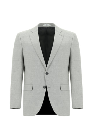  Açık Gri Regular Fit Klasik Desenli Takım Elbise