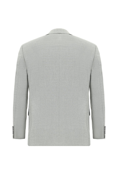 Açık Gri 7 Drop Slim Fit Dar Kesim Desenli Takım Elbise