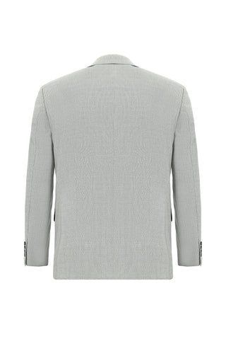  Açık Gri Regular Fit Klasik Desenli Takım Elbise