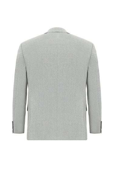 Açık Gri 4 Drop Relaxed Fit Rahat Kesim Desenli Takım Elbise