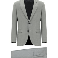 Orta Gri 7 Drop Slim Fit Dar Kesim Desenli Takım Elbise