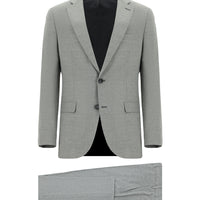 Orta Gri Relaxed Fit Rahat Kesim Klasik Desenli Takım Elbise