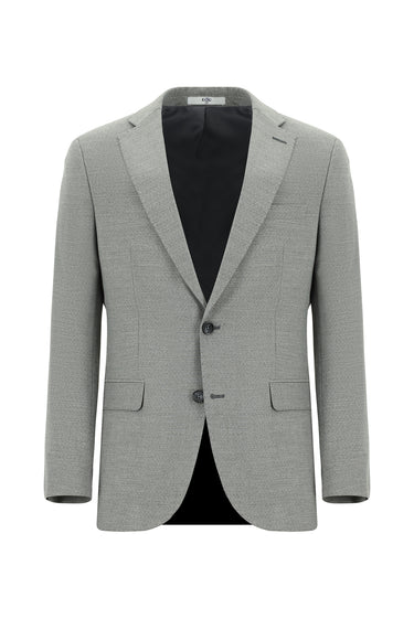 Orta Gri Slim Fit Dar Kesim Klasik Desenli Takım Elbise
