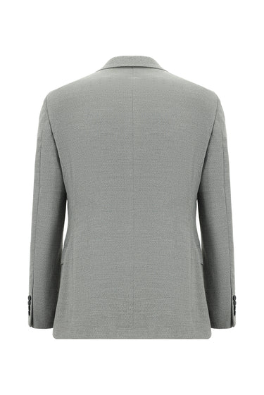 Orta Gri 7 Drop Slim Fit Dar Kesim Desenli Takım Elbise