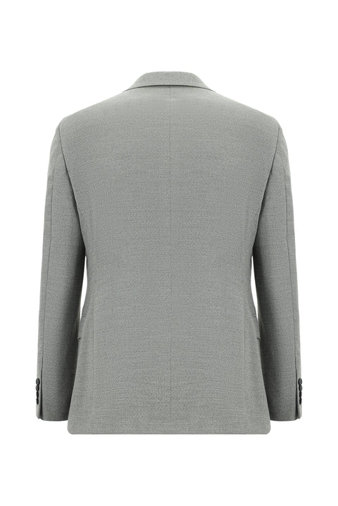 Orta Gri 7 Drop Slim Fit Dar Kesim Desenli Takım Elbise