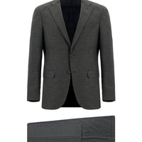Dark Gray 7 Drop Slim Fit Patterned Suit