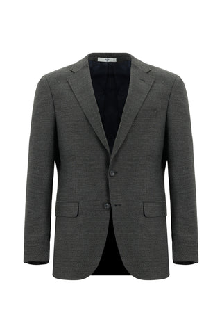  Koyu Füme Regular Fit Klasik Desenli Takım Elbise